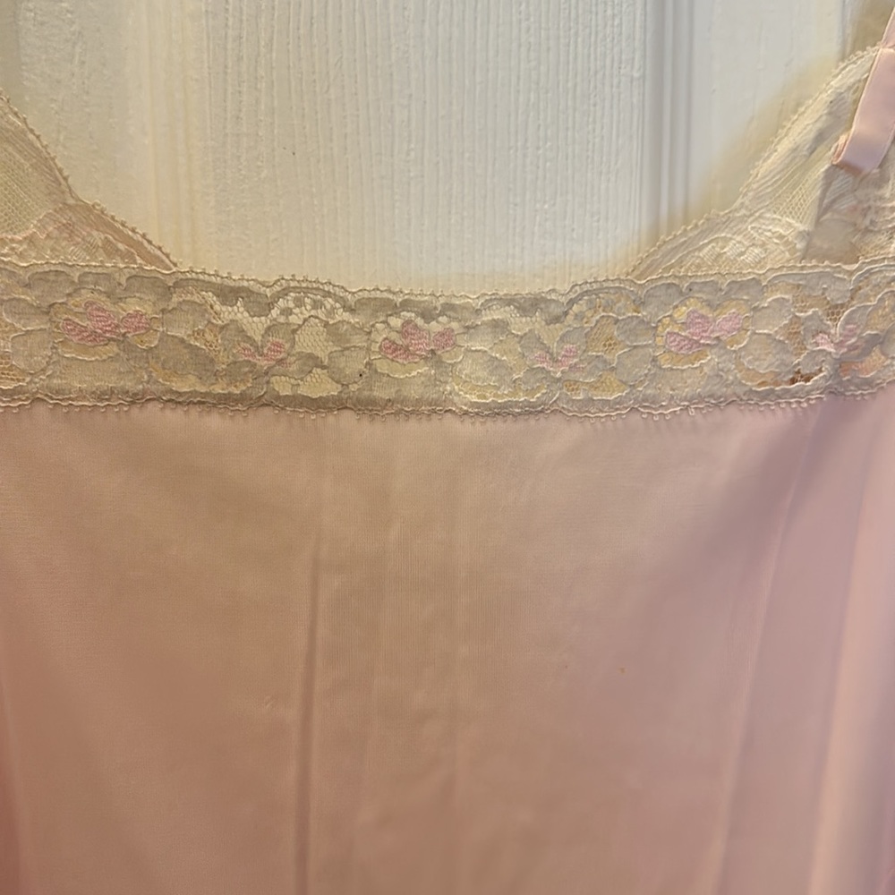 Vanity Fair vintage chemise slip size 38. Pink lace - Picture 6 of 9